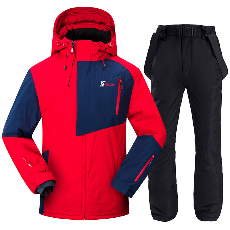 Men Ski Set Windproof Waterproof Skiing Snowboarding Jackets Pants Winter Outdoor Sports Male Thick Warm Ski Suits