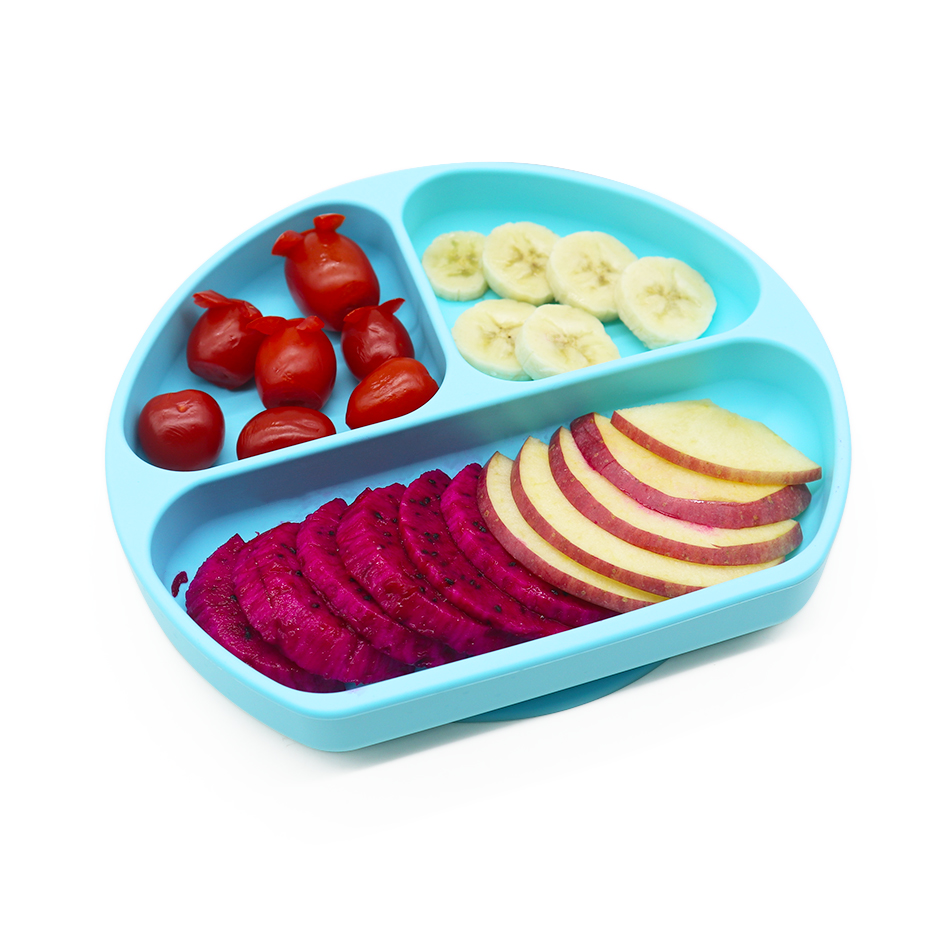 Stay Put Suction Bowl, Silicone Toddler Divided Plate and Bowl Dining Set