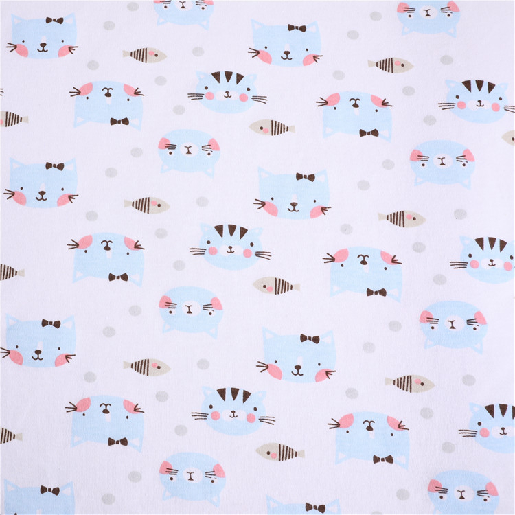 Wholesale Printed Pattern Cotton lycra Spandex Single Jersey Knit Fabric For Kids Cloth