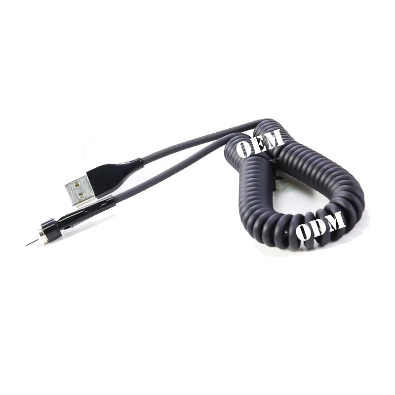 2021 Hot Android Fast Data Magnet Coiled USB Type C Charging USB Cable