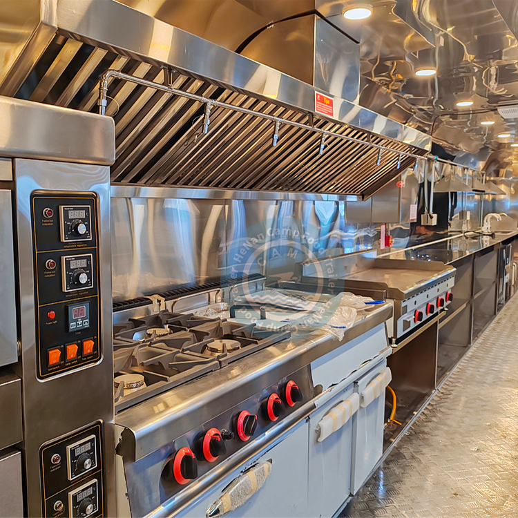 Camp Mobile Kitchen Trailer Square Food Truck Trailer Fully Equipped Restaurant Kebab Mobile Retail Truck