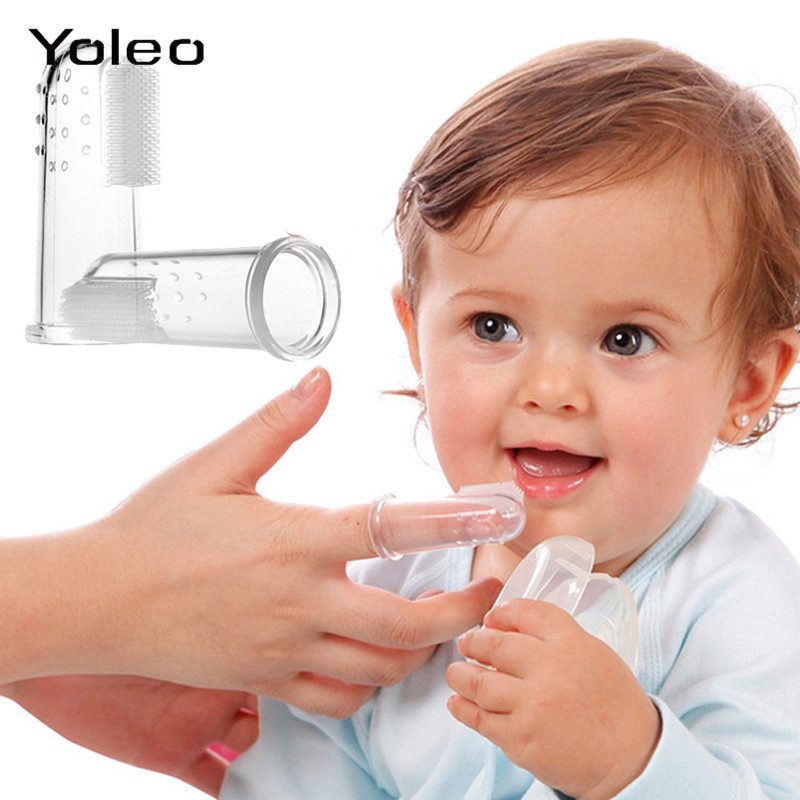 100% Safe Super Soft Newborn Infant Silicone Finger Tooth Brush for Baby Teeth Cleaning