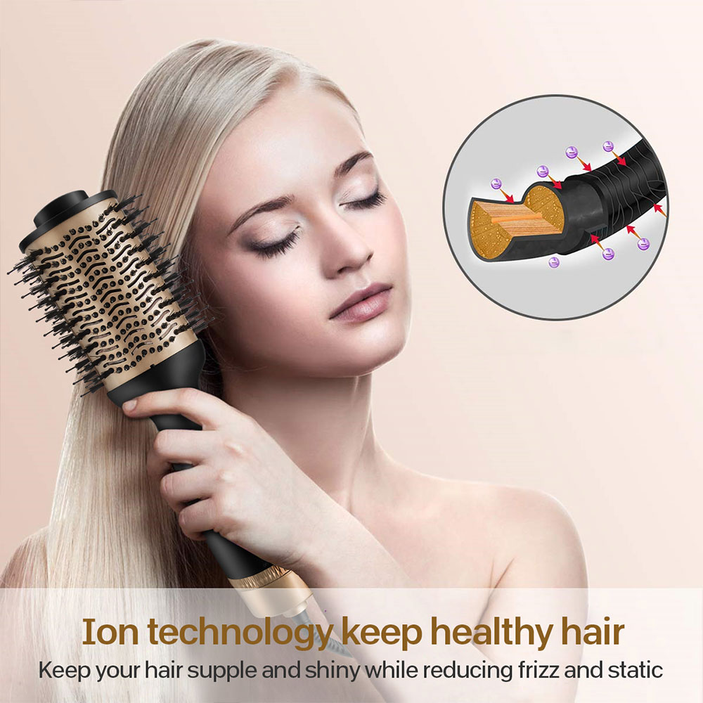 AIWO Top Selling 3 In 1 Hot Air Brush Electric Comb Blow Dryer Roller Hair Straightener Hot Air Comb