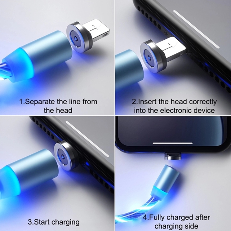 1 м 3 фута светодиодное освещение быстрое магнитное зарядное устройство Магнит Usb Тип C микро кабель 3 в 1 кабель Usb магнитный для Iphone Android