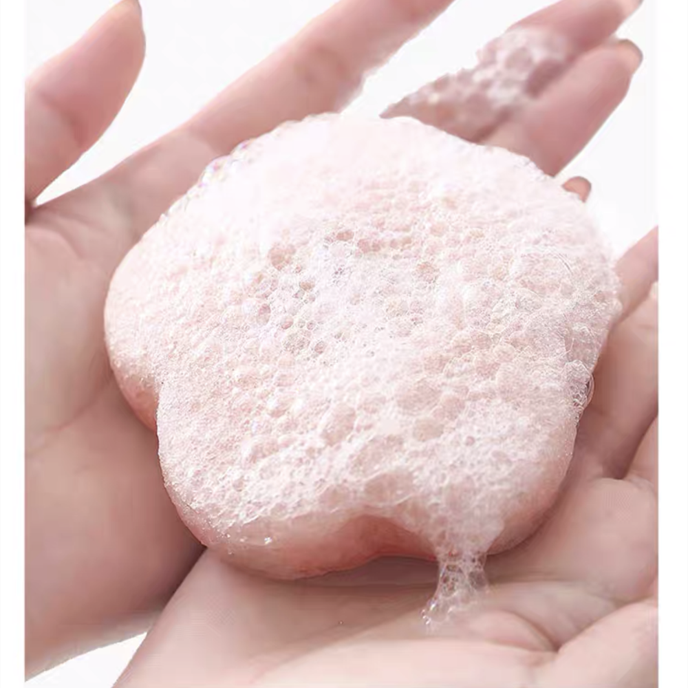 Губка Konjac с цветочным дизайном, оригинальные губки для чистки лица konjac, непрерывный спонж для отшелушивания лица