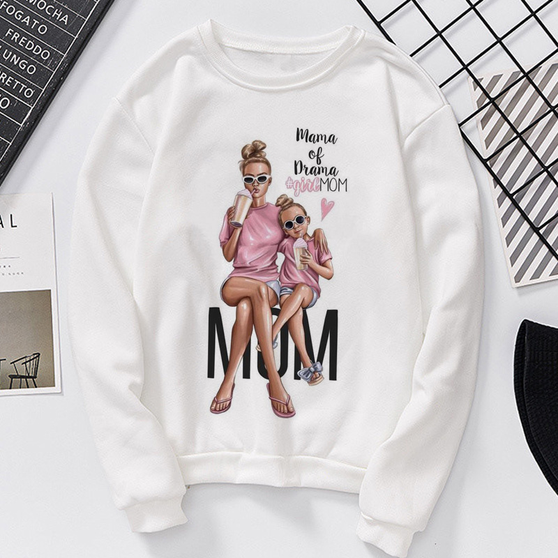 Harajuku Kawaii Super Mom Повседневная Удобная эстетика Lo Mujer Moletom осень 2021 Женская Толстовка на День Матери