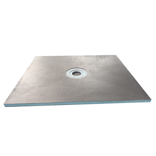 China 5' x 3'x 38.1mm square drain xps deep Shower Pan black concrete coated with niche box for hotel bathroom