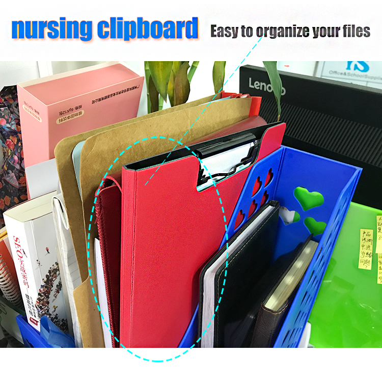 2019 Top Sale Personalized Plastic Nursing Clipboard Clip Board Metal Storage Foldable Medical Clipboard