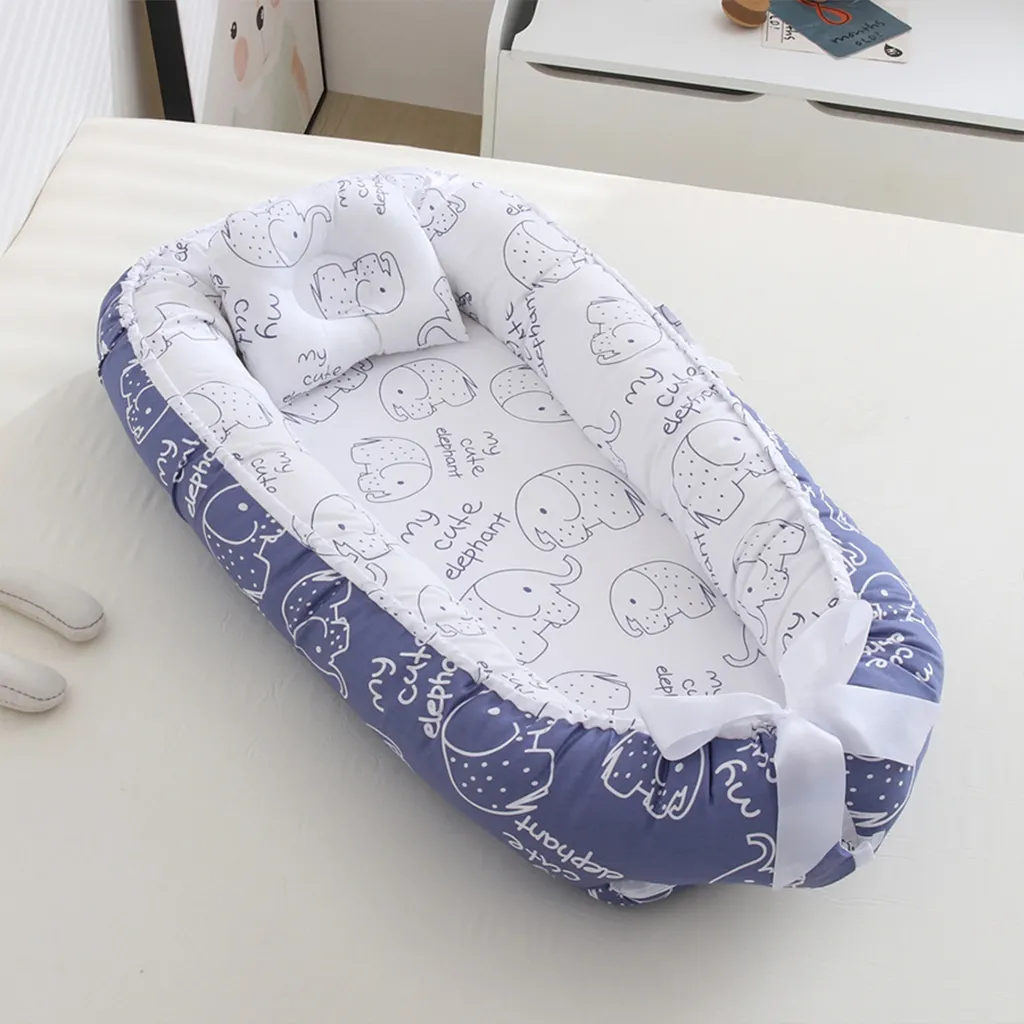 Portable Carry Adjustable Infant Floor Seat Cotton Padded Pillow Snuggle Sleeper Lounger Baby Nest Bed for Newborn Co-sleeping