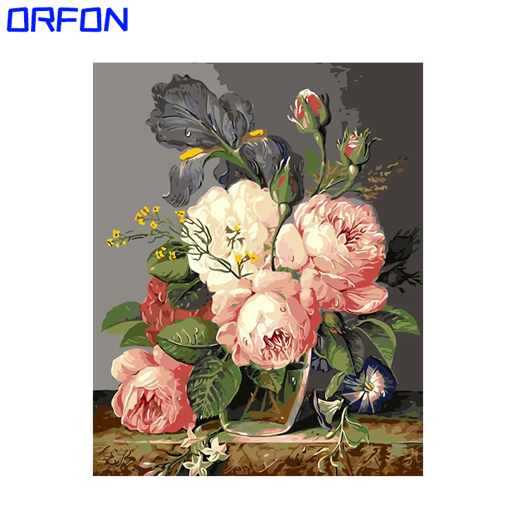 Orfon LY208 краска по номерам DIY декоративная масляная цветная живопись классический цветок абстрактный пейзаж на холсте без рамки