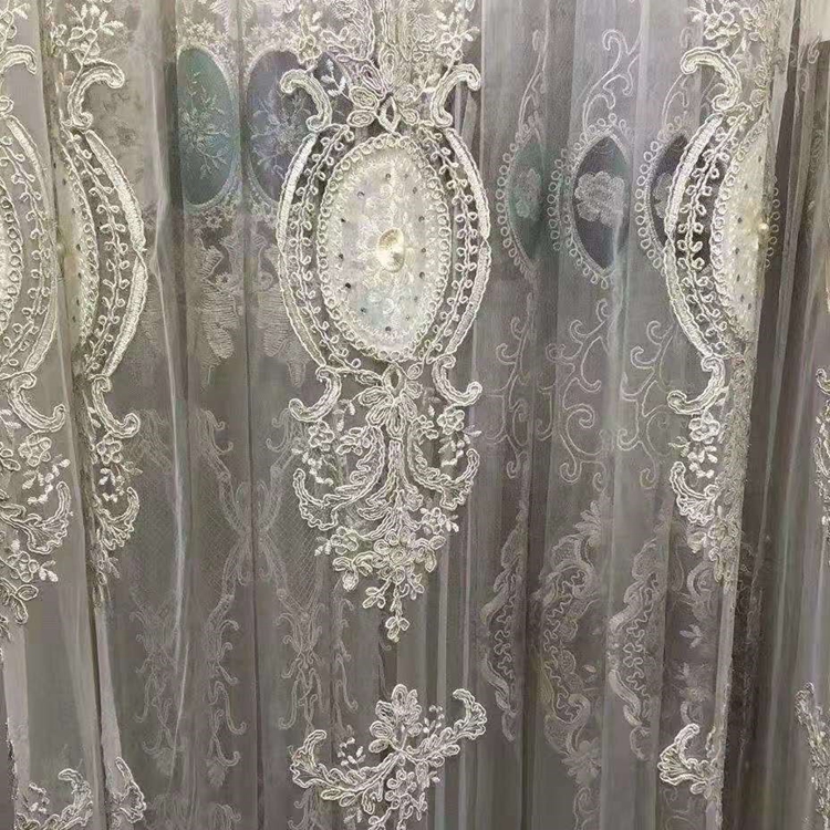 High-Grade Embroidery Flower Screens European Style Curtain  Voile Tulle Sheer Bedroom Living Room Windows Curtains/