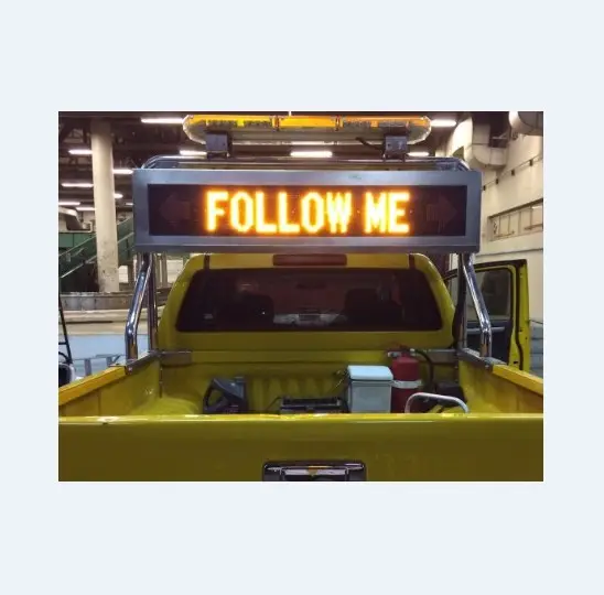Follow me: LED sign board for airport vehicle