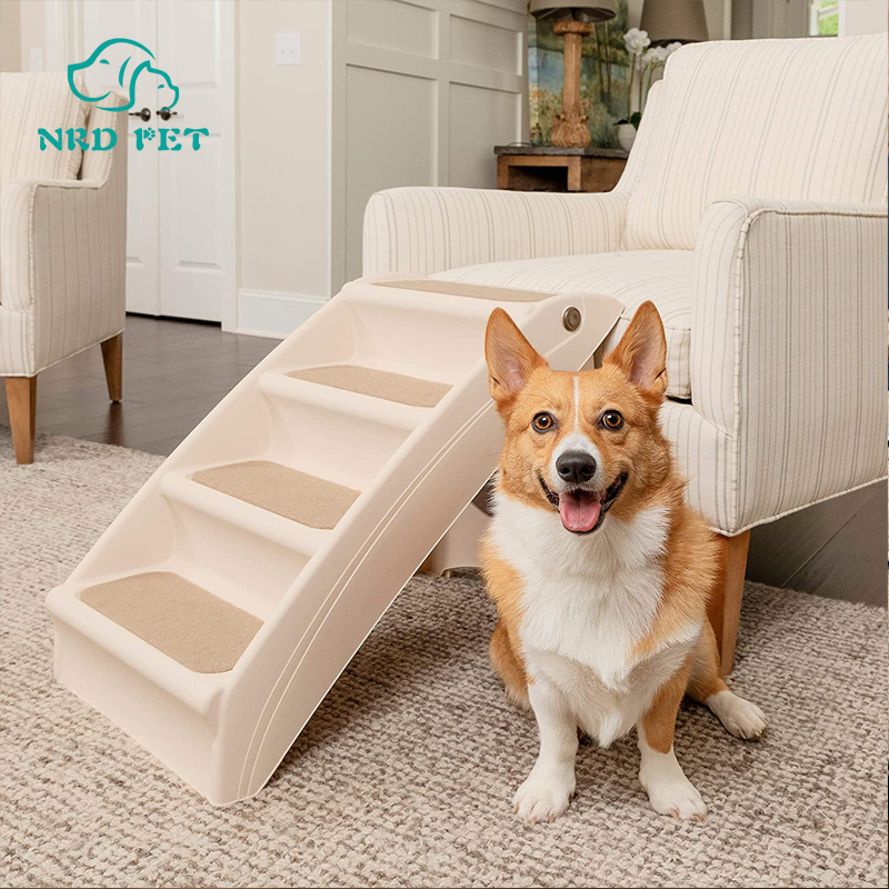 Hot Sale Safety Four Steps Indoor Pet Steps Pet Shop Foldable Plastic Pet Stairs for Bed