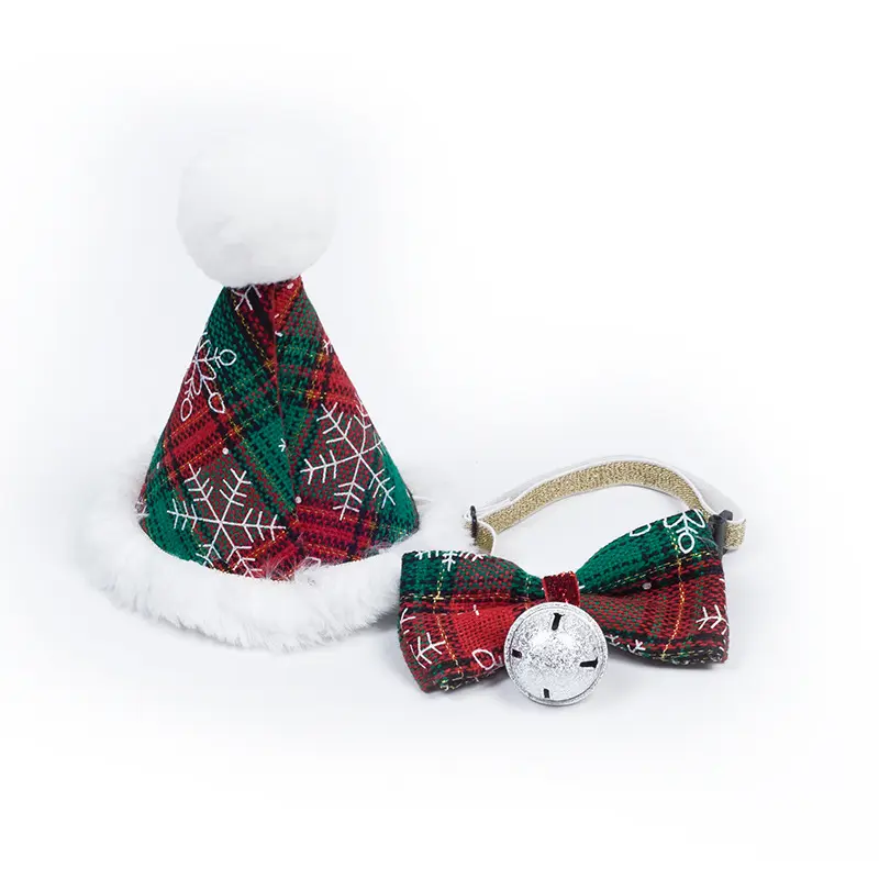 Christmas Holiday Pet Cat Dog Collar Unique Jewelry Sublimation Christmas Green Cotton Dog Collar