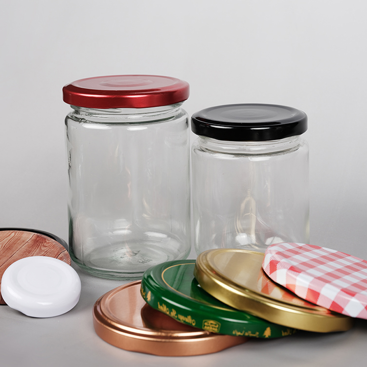 Glass Jar Honey Packing Bottle Jam Jar Candy Bottle Glass Storage Bottle with Silver Lids