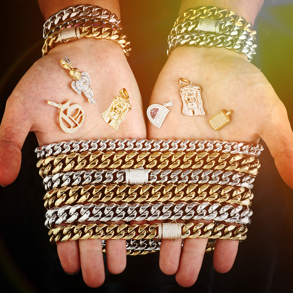 Miss Jewelry 14k золотые хип-хоп ювелирные изделия 10 мм кубинские звенья цепи оптовая цена мужские золотые цепи