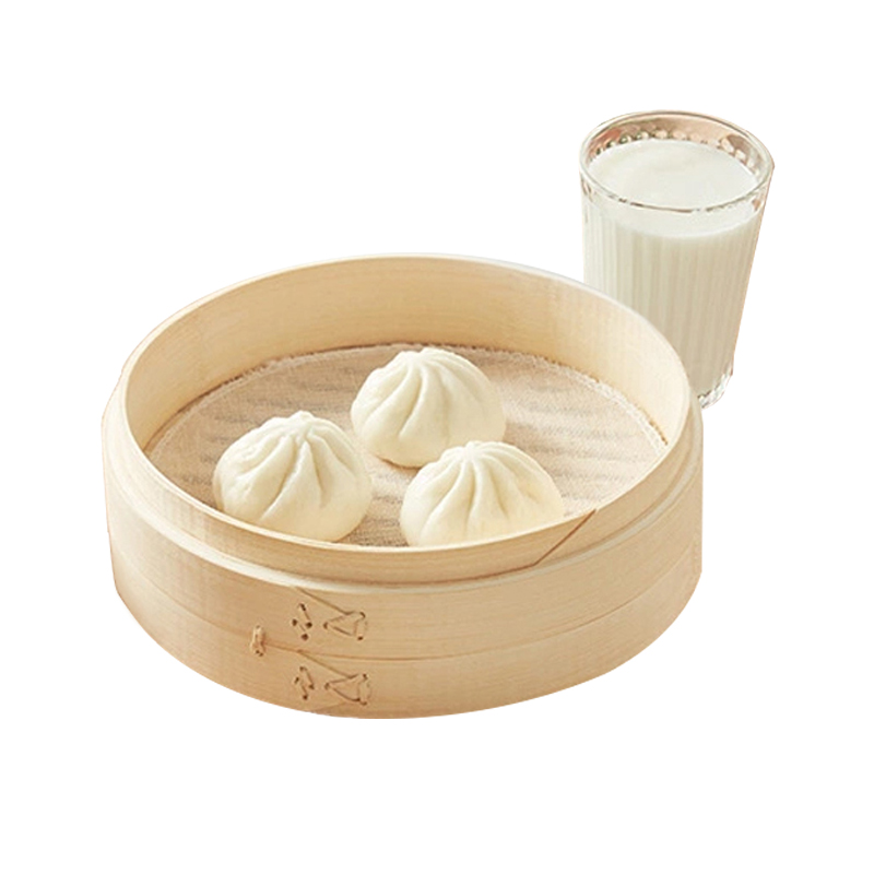 Hot sale handwork household natural dumpling 10 inch two-layer food handmade bamboo steamer