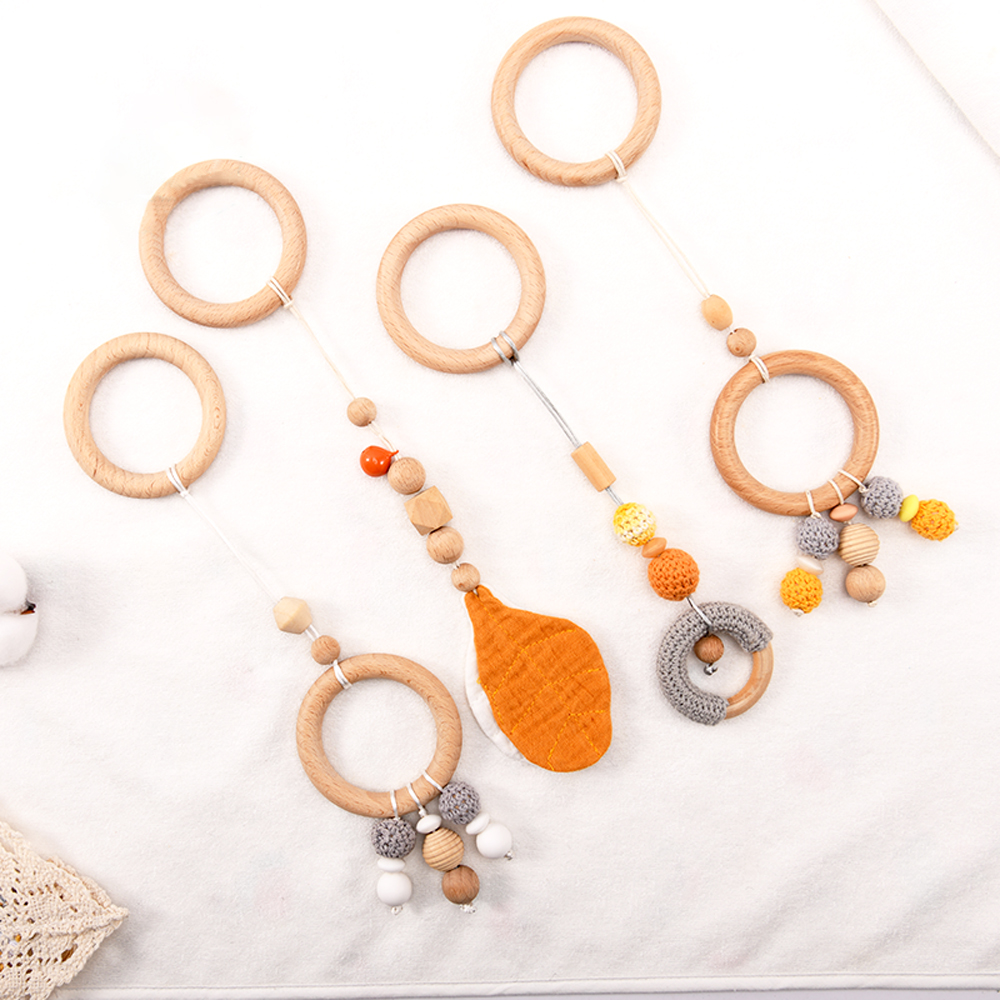 newborn infant toys baby chew toy wood and silicon teething toy teethers gift set baby wooden teether