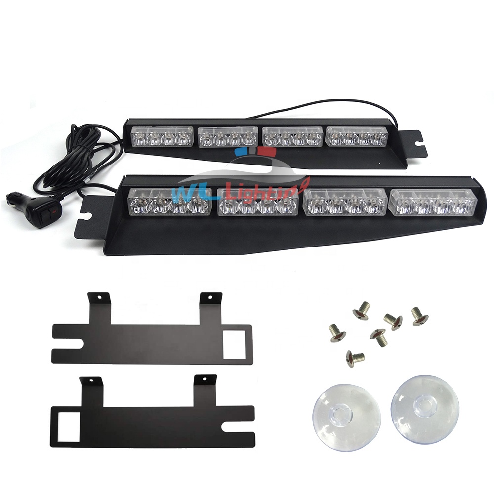 32LED Emergency Hazard Warning Flash light Amber White Green Red Blue Vehicle Car Dash Deck LED Visor Police Light bar
