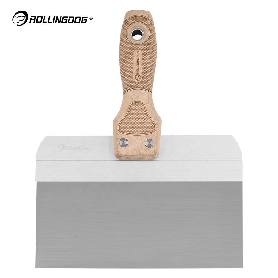 ROLLINGDOG Doberman Elite-Performance 8" Taping Knife with Stainless Steel Blade and Laser Engraved Beech Wood Handle