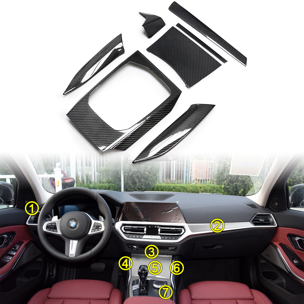 Сухое углеродное волокно для BMW G20 G23 425i 430i 325i 330i M340i 2020 + настоящая внутренняя отделка из углеродного волокна