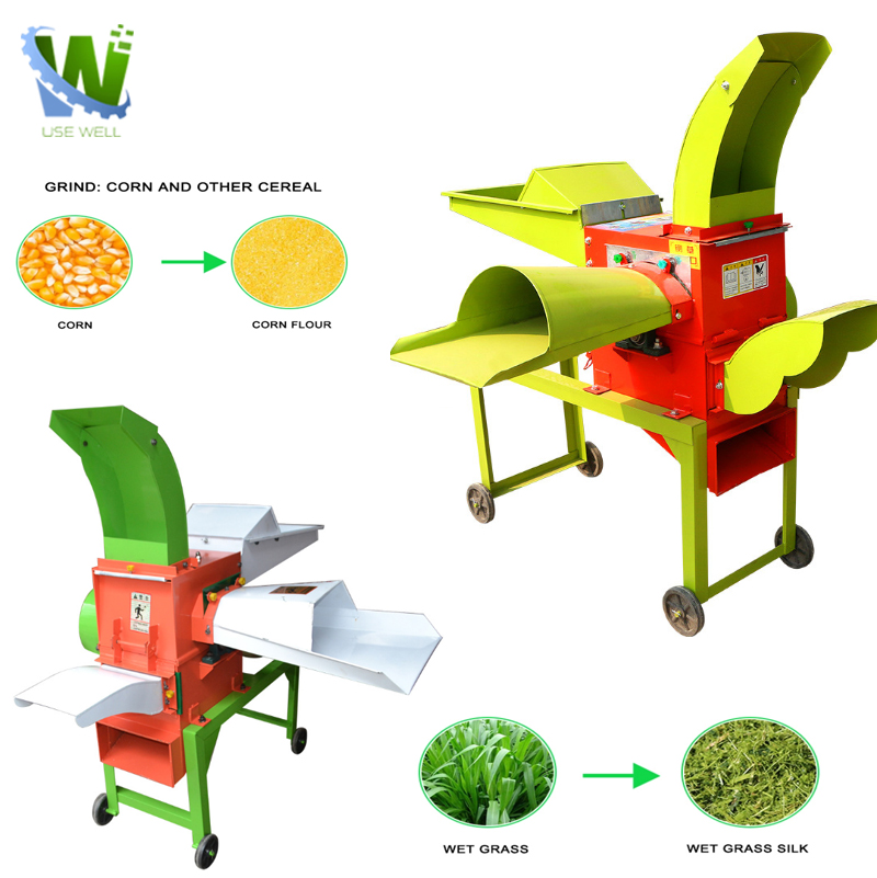 Agriculture Grass Crusher Chaff Straw Hay Cutter Animal Feed Material Cutting Corn Grain Grinding Crushing Milling Machinery