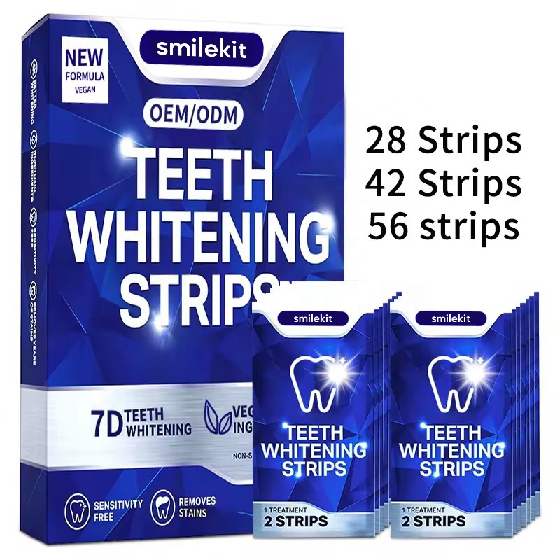 Private Label Remove Teeth Stains Product Bleaching White Strips Bulk PAP Teeth Whitening Strips For Teeth 14 Pairs 28 Pcs