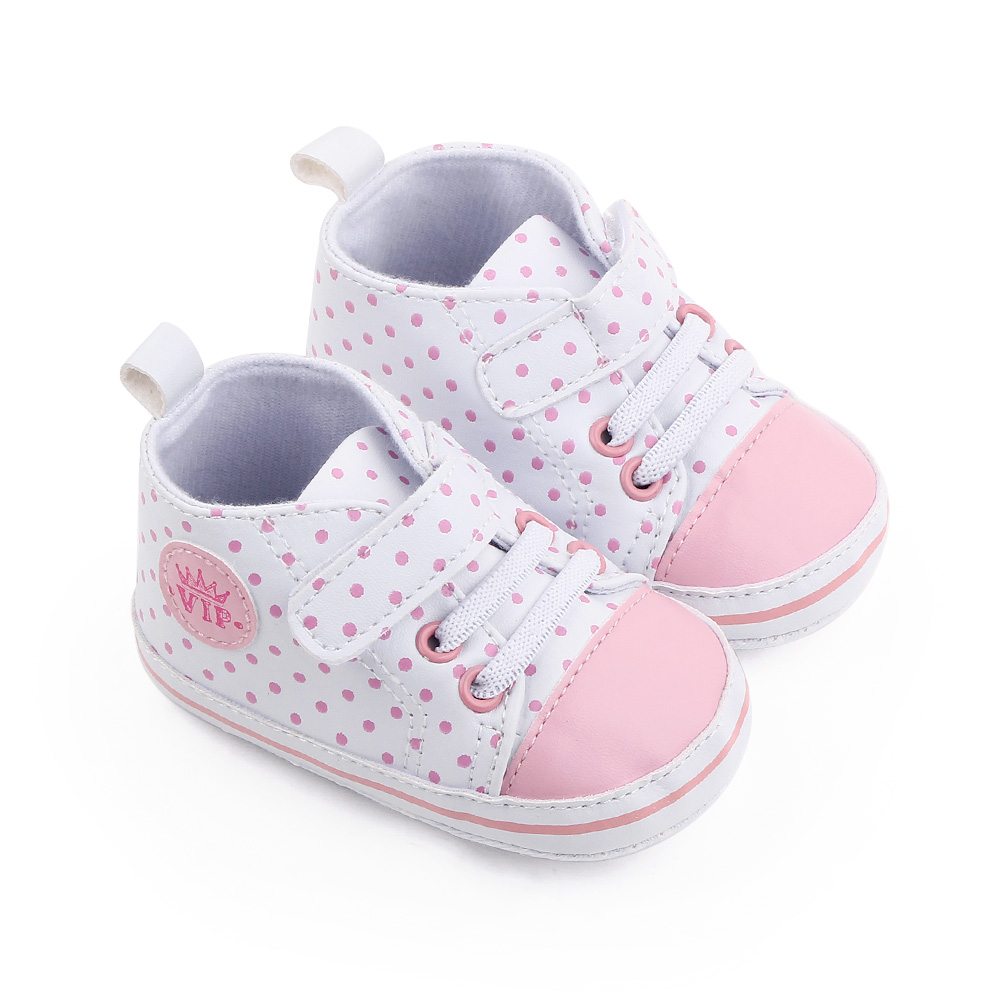 0-1 Year Casual Polka Dot Soft Sole PU Baby Shoes for Girls Toddler