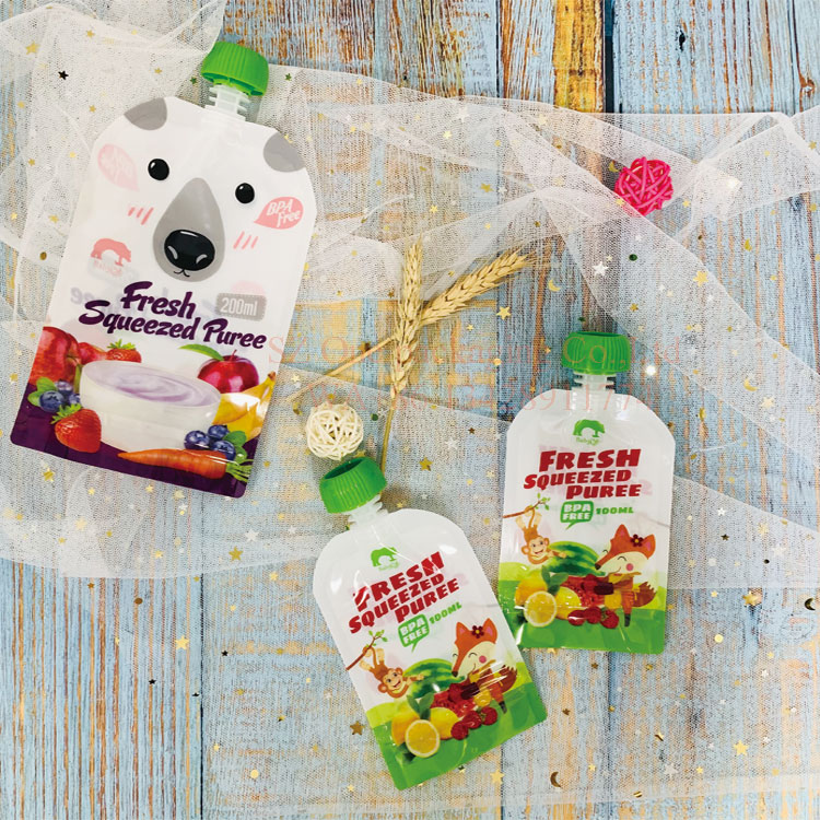 safety for children Reusable liquid spout pouch bags baby food packaging squeeze pouch