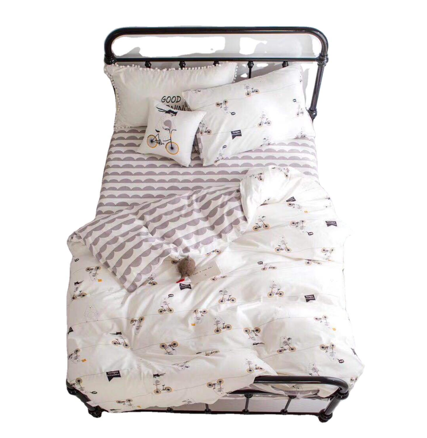 Set Cotton 5 Newborn Bedroom Linen White Bed Piece Custom Beds Embroidery Sheet Wholesale Quilt Baby Boy Crib Bedding Sets
