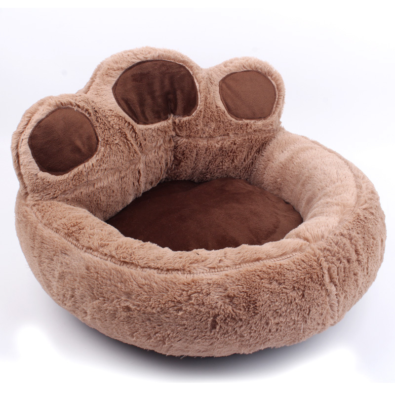 Short Faux Fur Pet Bed Comfortable Waterproof Plush Donut Round Dog Bed Dropshipping Soft Washable Cat Bed Removable Pet Cushion