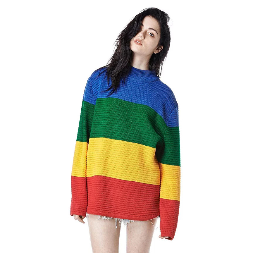 Knitted Jumper Women Sweater New Long Sleeved Breathable Soft Fashion Ladies V Neck Young Girl Clothing Casual Quantity Autumn