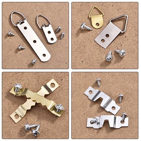 Wholesale Different Shaped Metal Hardware Photo Frame Hanger Kits Picture Wall Hanging Hooks