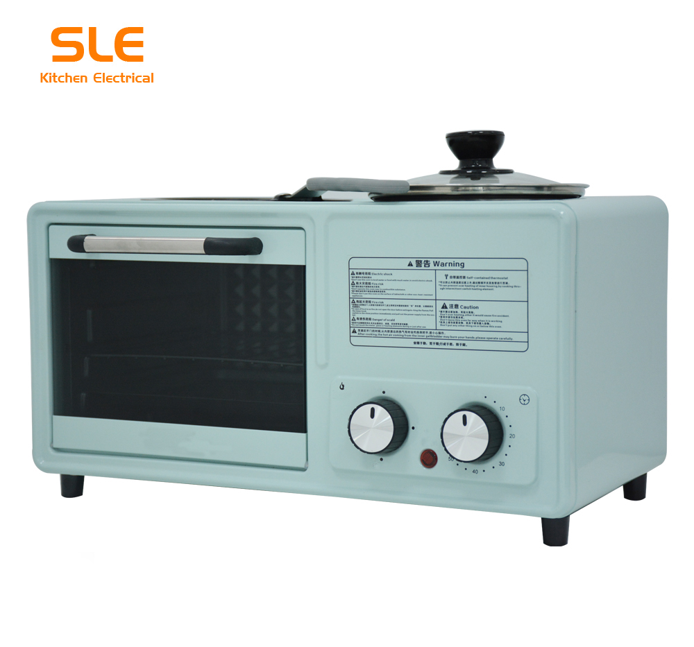 Spray surface stainless inner cativy oven 3 in 1 breakfast making machine with glass window