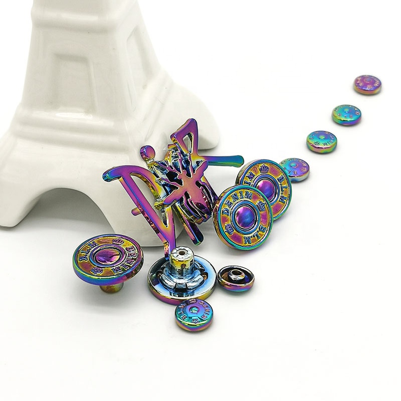 Fashion Zinc Alloy Bags Metal Private Label Customized Rainbow Color Metal label
