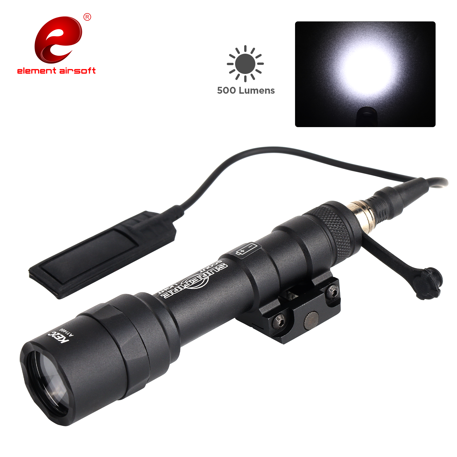 Тактический фонарик Element Surefir Light 500 люмен M600U, игровая лампа, светодиодный перезаряжаемый фонарик EX356