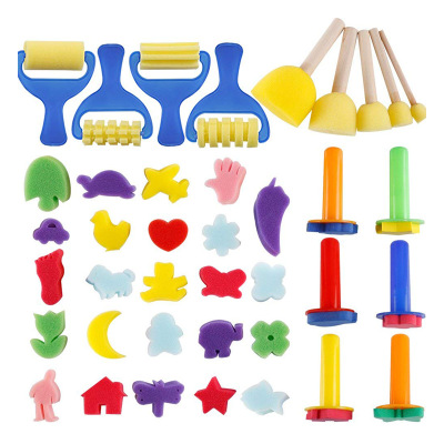 39 pieces of children's eva sponge seal DIY creative painting brush preschool education tool