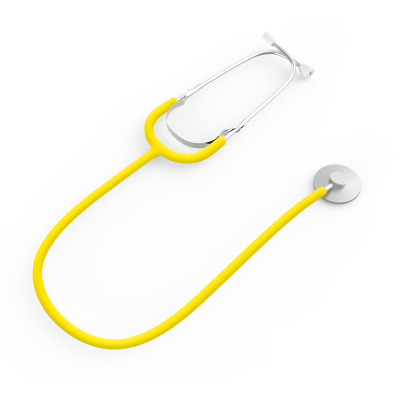 2021 Popular yellow color Single head Medical Light weight Aluminum Stethoscope for adult