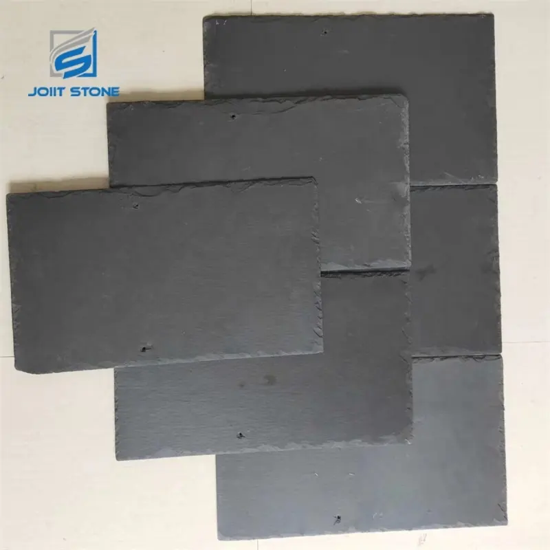 Natural Black Slate Stone Low Calcium Unfading Rectangle Roofing Slate Tile