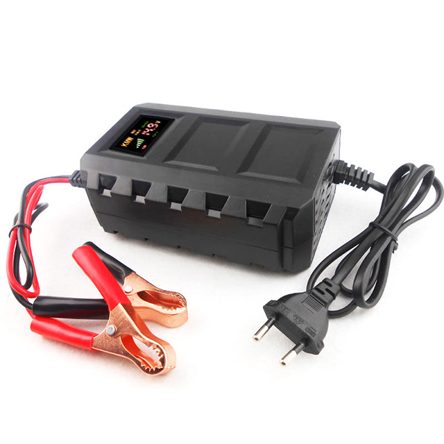 Pulse Repair Lead acid Battery Charger 12V 6A10A motorcycle car battery charger temperature control compensation 12V charger LCD