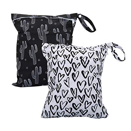 QJMAX Travelling Wet Dry Bags Baby Waterproof Different Size Reusable Zipper Diaper Diaper Pouch For Baby