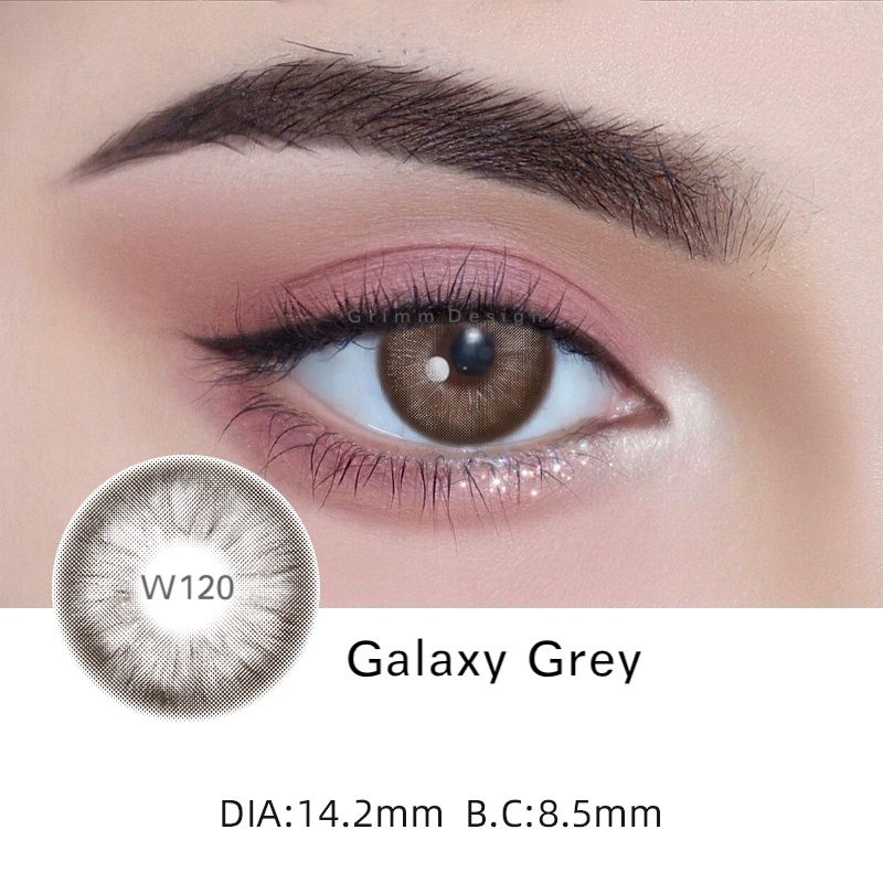 W120 Galaxy серая наклейка с логотипом на заказ, этикетка для контактных линз, натуральные контактные линзы cotoralens eyes, 2 шт.