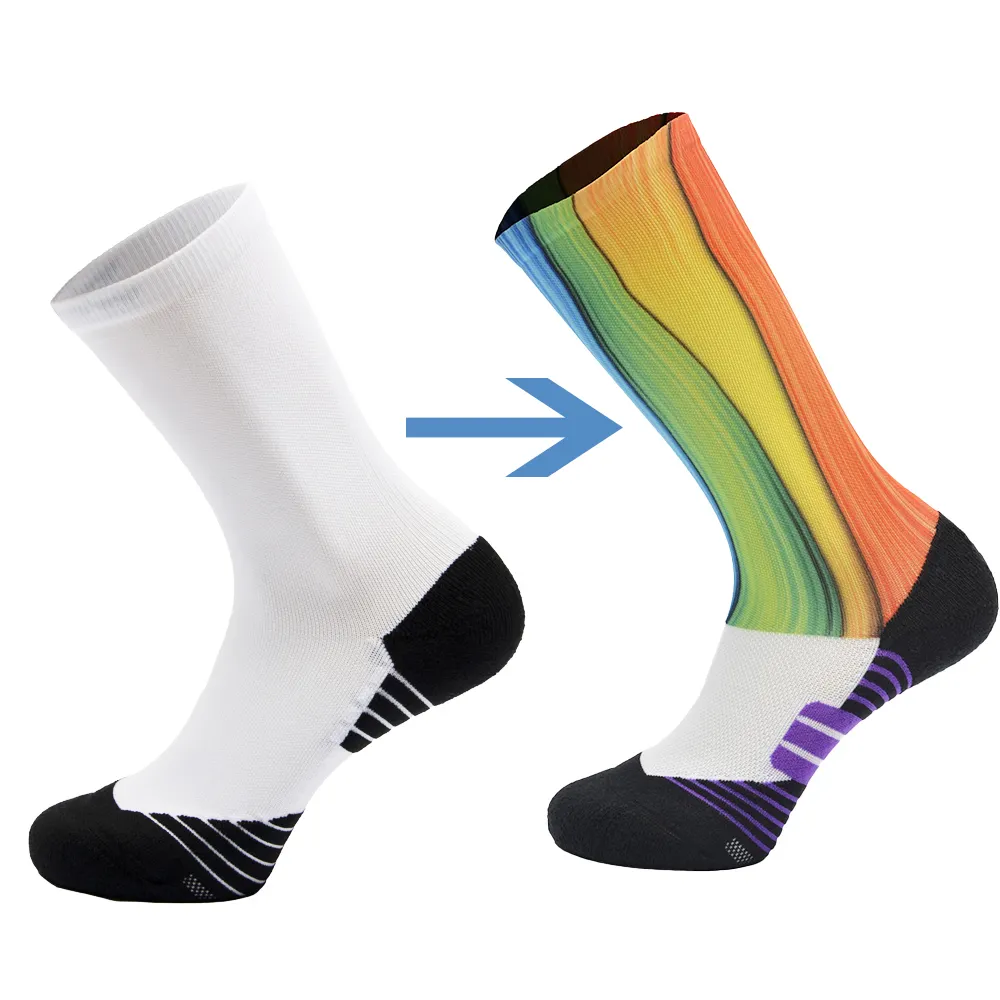 Customized men women outdoor athletic running socks manufacturer crew custom sock sport anti slip for cycling