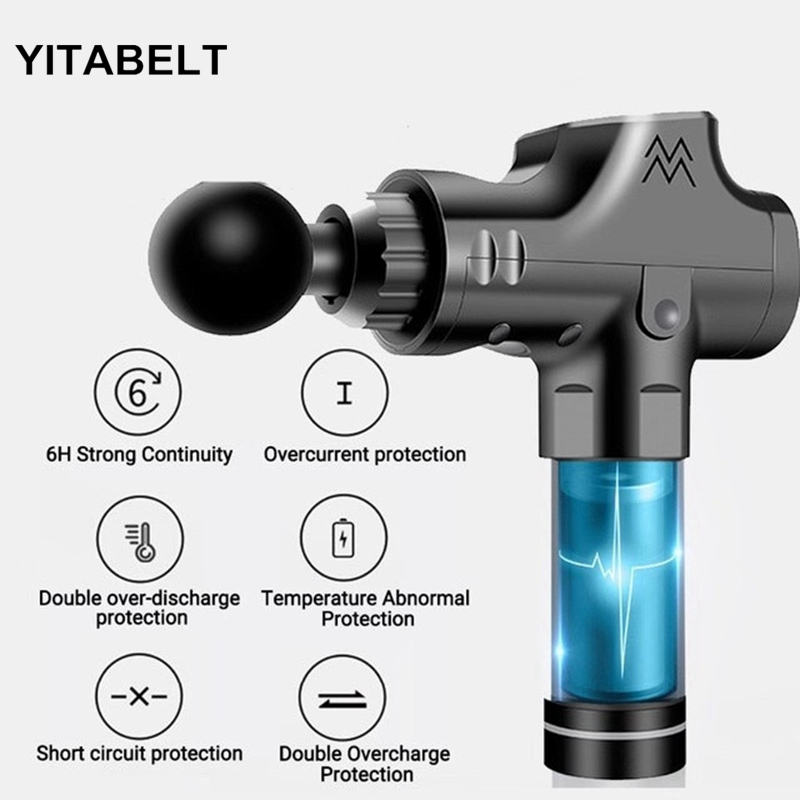 Massage Gun Muscle Relaxation Massager Vibration Muscle Gun Body Relaxation Pain Relief Massager +4 Head