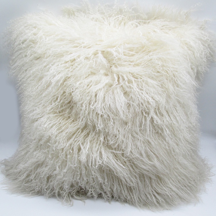 Tibet Lamb Fur Pillow Chair Seat White Fur Cushion