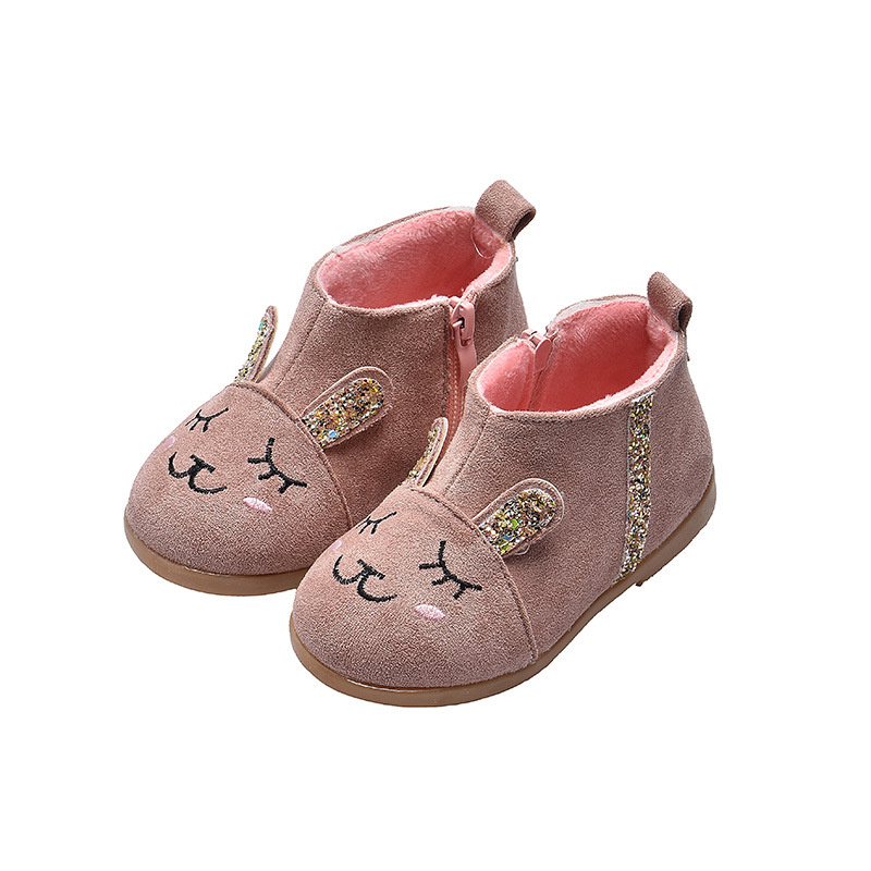 Autumn and winter new children's shoes 2021 cartoon bunny girl baby cotton shoes