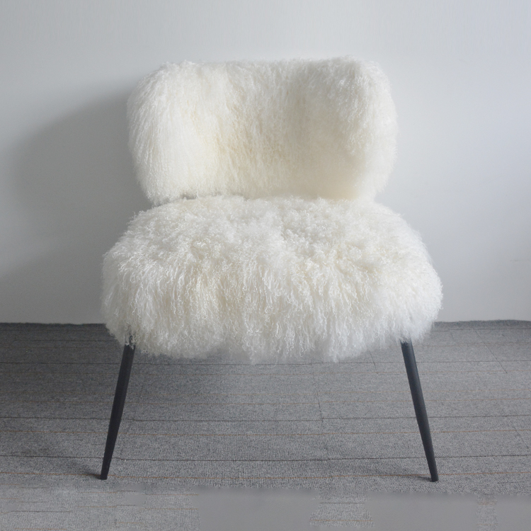 Comfortable Modern Fluffy Luxurious Lounge Living Room Mongolian Fur Wool Chair
