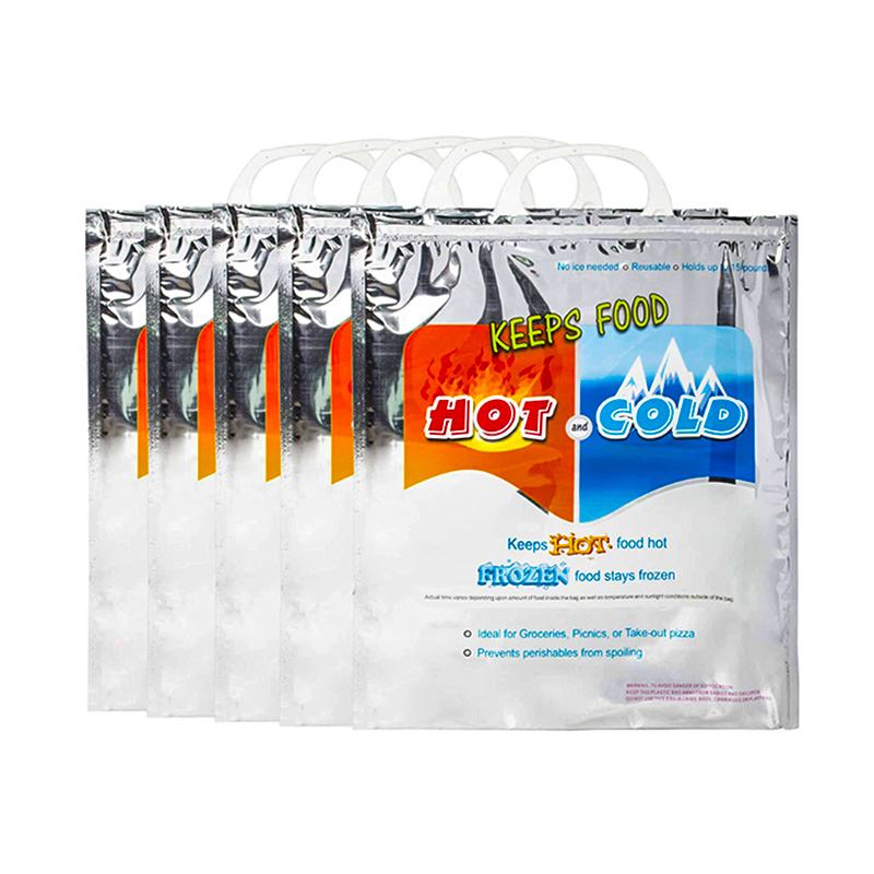 Washable Portable Aluminum Foil Thermal Insulated Food Shopping Bag
