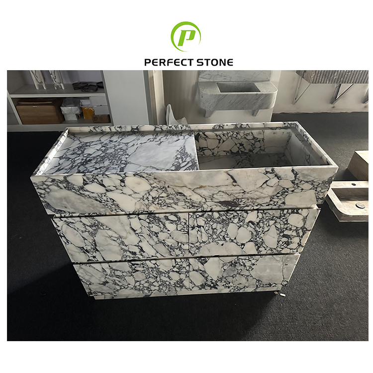 Modern Natural Marble Wash Basin Bathroom Vanities Cabinets Arabescato Marble Bathroom Sink Bathroom Vanity With Sink