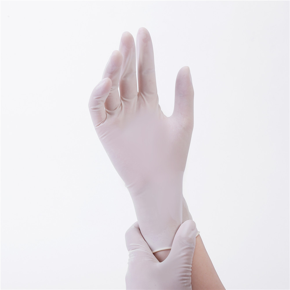 High quality hospital disposable rubber gloves latex examination